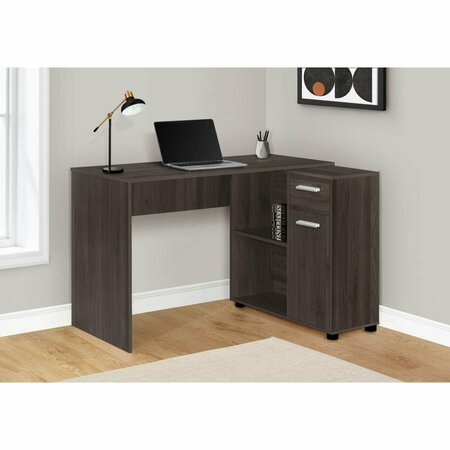 DAPHNES DINNETTE 46 in. Brown Oak Computer Desk with Storage Cabinet DA3061514